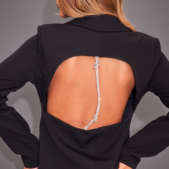 NWT Backless Diamond Blazer Dress - Picture 3 of 7